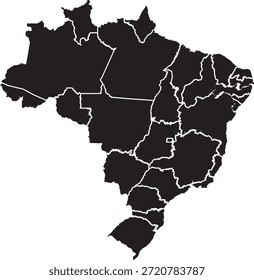 Brasilien-Karte | Flat Brazil Karte Symbol Stockillustration