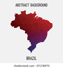 Brazil map in geometric polygonal style.Abstract tessellation,modern design background. Vector illustration EPS8