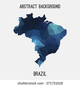 Brazil map in geometric polygonal style.Abstract tessellation,modern design background. Vector illustration EPS8