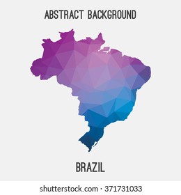 Brazil map in geometric polygonal style.Abstract tessellation,modern design background. Vector illustration EPS8