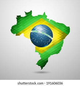 Brazil map in geometric style. Vector Illustration.