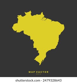 Brazil map golden yellow color High Detailed on gray background. Abstract design vector illustration eps 10