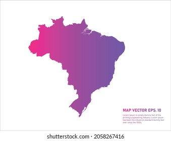 Brazil map gradient color . on white background. 