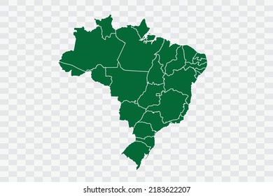 Brazil Map green Color on White Background quality files Png