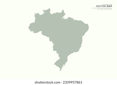 Brazil map of green vector modern.