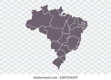 Brazil Map Grey Color on White Background quality files Png