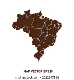 Brazil map High Detailed on white background. Abstract design vector illustration eps 10