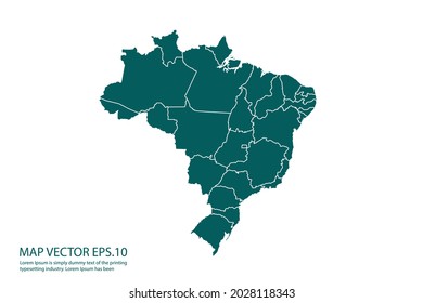 Brazil map High Detailed on white background. Abstract design vector illustration eps 10