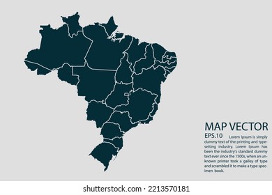 Brazil map High Detailed on white background. Abstract design vector illustration eps 10