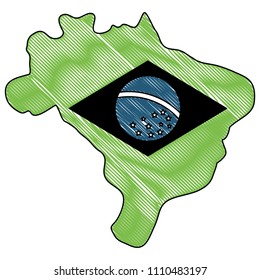 Brazil map icon