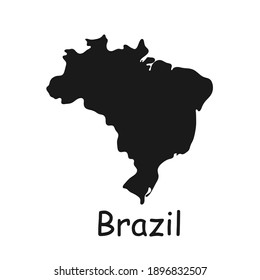 Brasilien-Karte Symbol einzeln auf weißem Hintergrund. Vektorgrafik. EPS10.