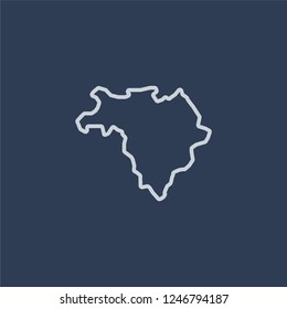 Brazil map icon. Brazil map linear design concept from  collection. Simple element vector illustration on dark blue background.