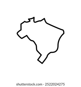 Brazil map icon. Brazil outline map. Simple icon design. Vector illustration