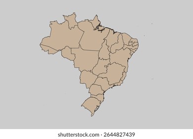 Brazil map icon. Brazil outline map. Simple icon design. Vector illustration
