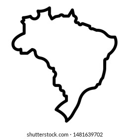 Brazil map icon. Outline Brazil map vector icon for web design isolated on white background