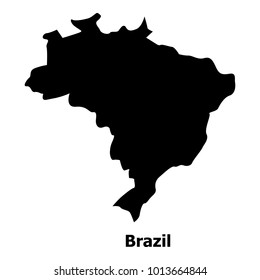 Brazil map icon. Simple illustration of brazil map vector icon for web