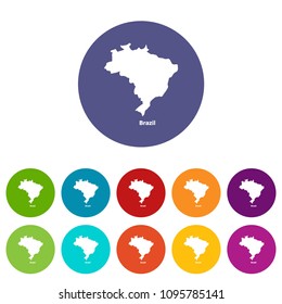 Brazil map icon. Simple illustration of brazil map vector icon for web