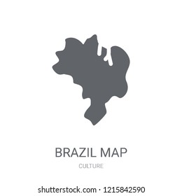 Brazil map icon. Trendy Brazil map logo concept on white background from Culture collection. Suitable for use on web apps, mobile apps and print media.