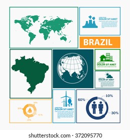 brazil map infographic