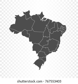 Brazil map isolated on transparent background