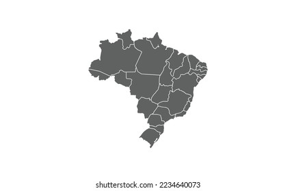 Brazil map isolated on white background.for annual infographics report website layout.