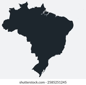 Brazil map. Just a simple border map. Shape of the country. Flat blank Brazil outline. Vector boundary illustration.