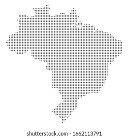 Brasilien-Karte mit gestrichenen Pixelpartikeln