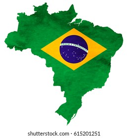 Brazil Map National flag icon