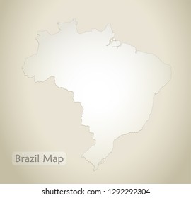 Brazil map old paper background vector