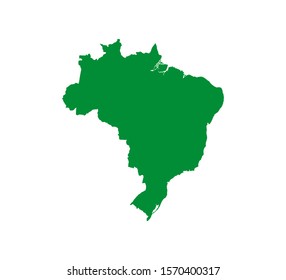 Brazil Map, on white background, vector illustration.