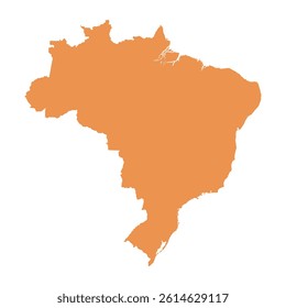 
Brazil map orange vector design