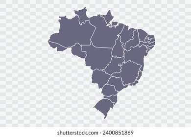 Brazil Map pewter Color on White Background quality files Png