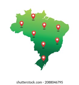 Brazil Map With Pin Location