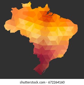 The Brazil Map of Polygonal Style 