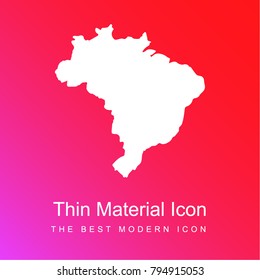 Brazil map red and pink gradient material white icon minimal design