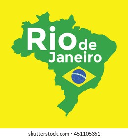 Brazil map Rio de Janeiro. vector