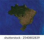 Brazil map with satellite view design style.
