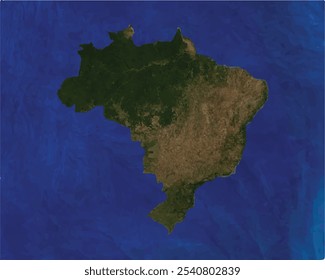 Brazil map with satellite view design style.