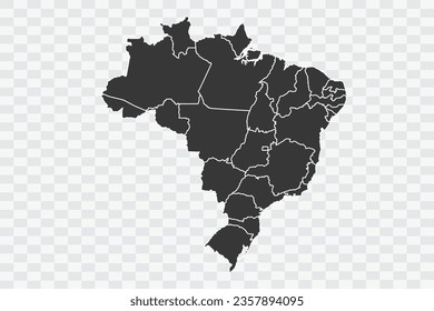 Brazil Map Shadow Color on White Background quality files Png