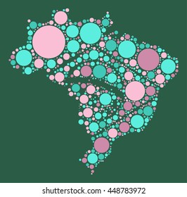 Brazil map shape vector design by color point