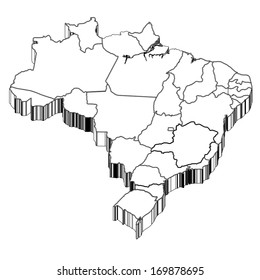 Brazil map silhouette