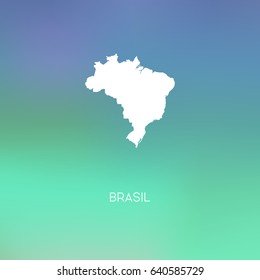 Brazil map silhouette. Abstract Blurred Background