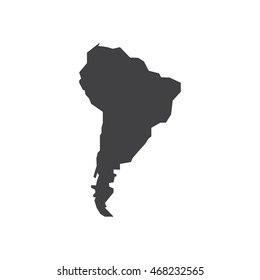 Brazil map silhouette illustration on the white background. Vector illustration