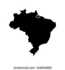 Brazil map silhouette  isolated on white background