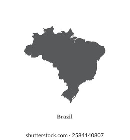 Brazil map silhouette vector design without background