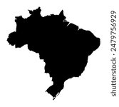 Brazil map silhouette vector illustration