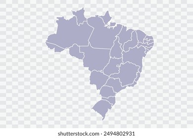 Brazil Map silver Color on White Background quality files Png