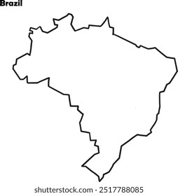 Mapa do Brasil simples contorno preto.