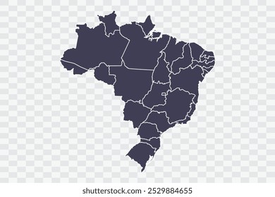 Brazil Map Slate Color on White Background quality files Png