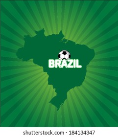 Brazil map with soccer ball vector artwork